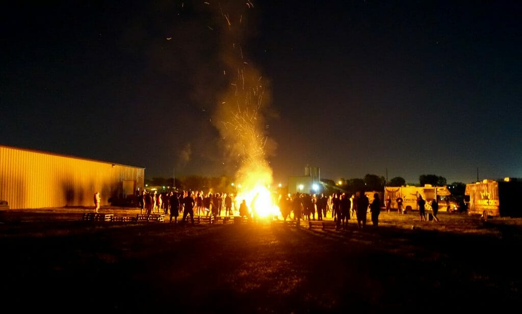 The traditional Swedish bonfire, or Valborgsmässoafton, has become a Glass Blown Open staple. Photo: Dynamic Discs