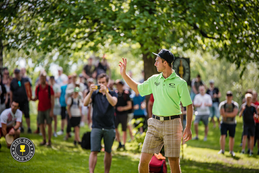 Ricky Wysocki takes a one shot lead into tomorrow's European Open final. Photo: Eino Ansio, Disc Golf World Tour