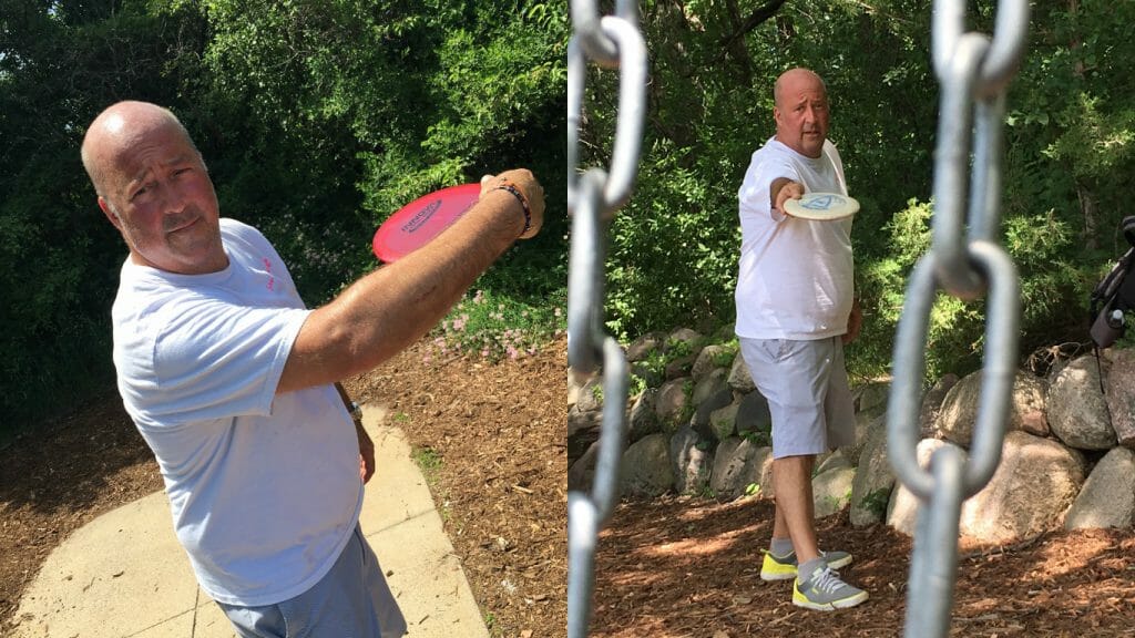 Travel Channel celebrity Andrew Zimmern has had a long-standing passion for disc golf.