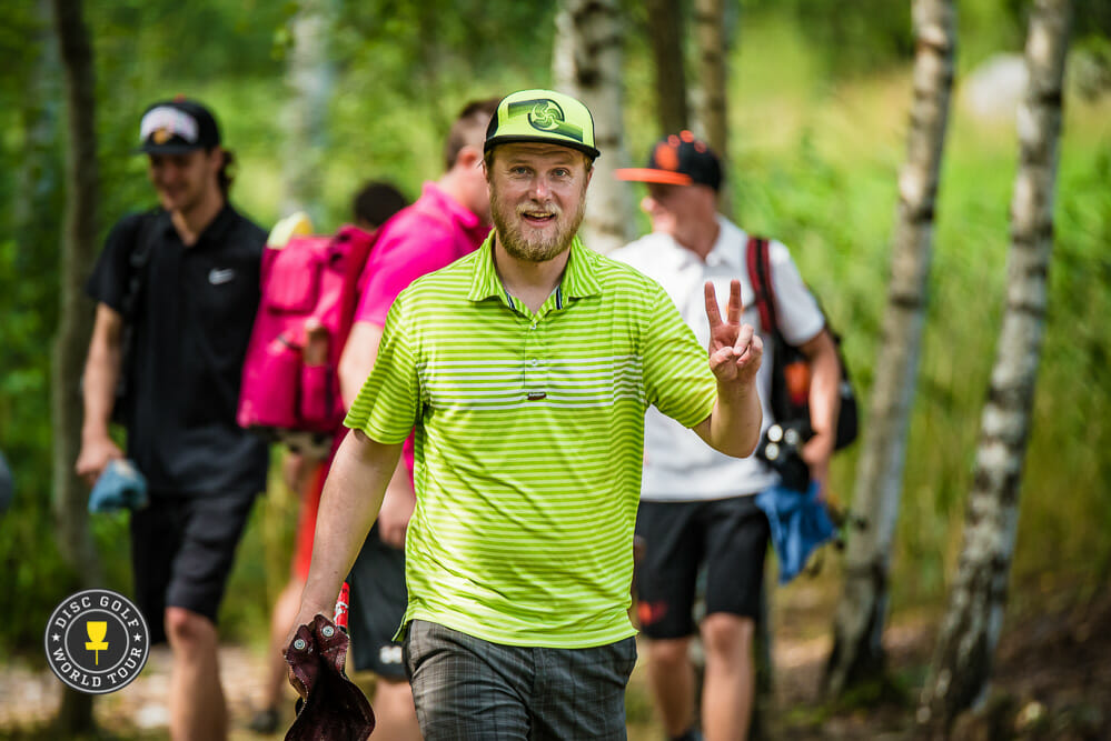 K.J. Nybo will be heading to the European Disc Golf Championships and the United States Disc Golf Championships with fan support. Photo: Eino Ansio, Disc Golf World Tour