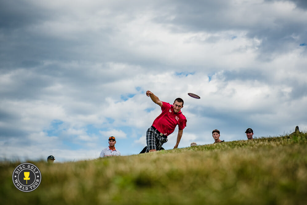 Ricky Wysocki jumped out to an early lead with a 9-under par first round at the European Masters in Stockholm, Sweden. Photo: Eino Ansio, Disc Golf World Tour