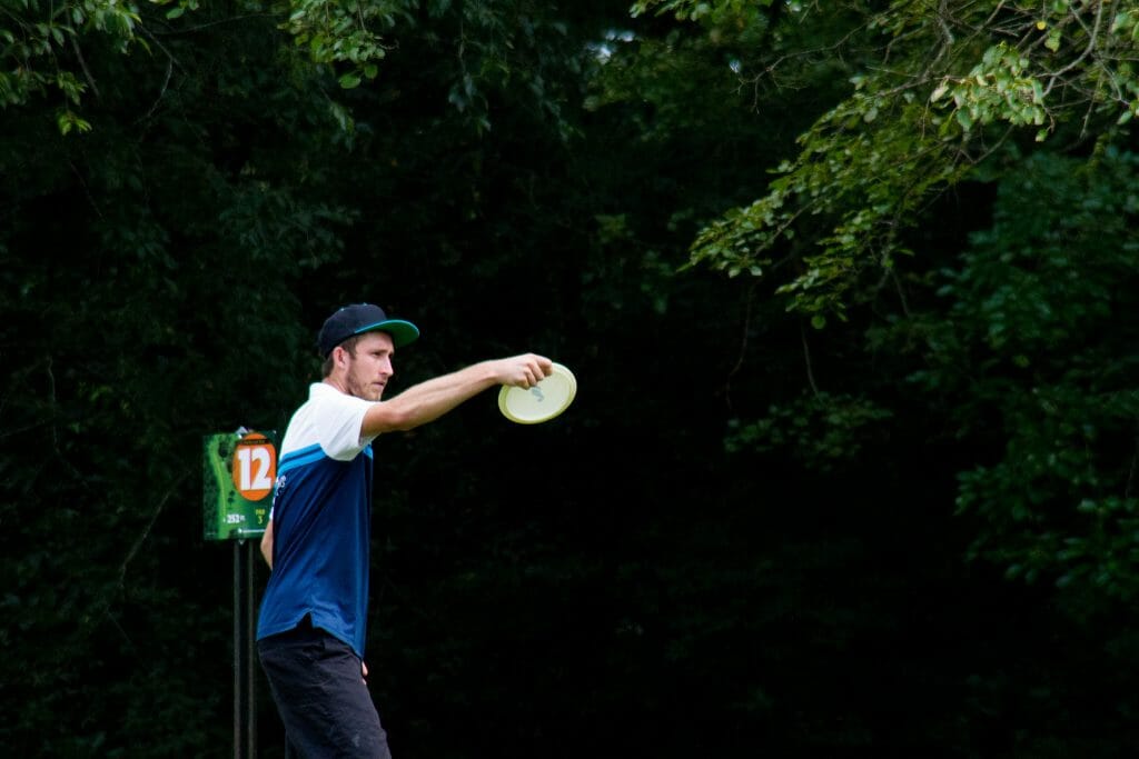 New PDGA World Champion Ricky Wysocki lines up a shot at the 2015 Ledgestone Open, where he took 6th place. Photo: Lauren Lakeberg, LEL Photography/PDGA