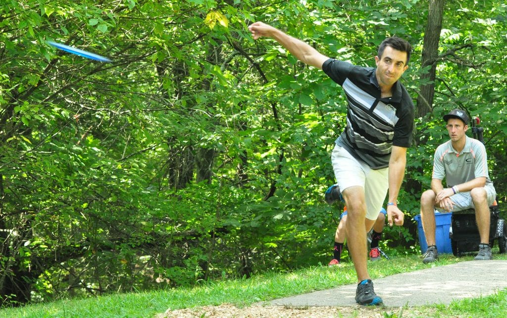 Paul McBeth, shown during Saturday's second round, beat Ricky Wysocki handily at the Brent Hambrick Memorial Open in Columbus, Ohio. Photo: PDGA