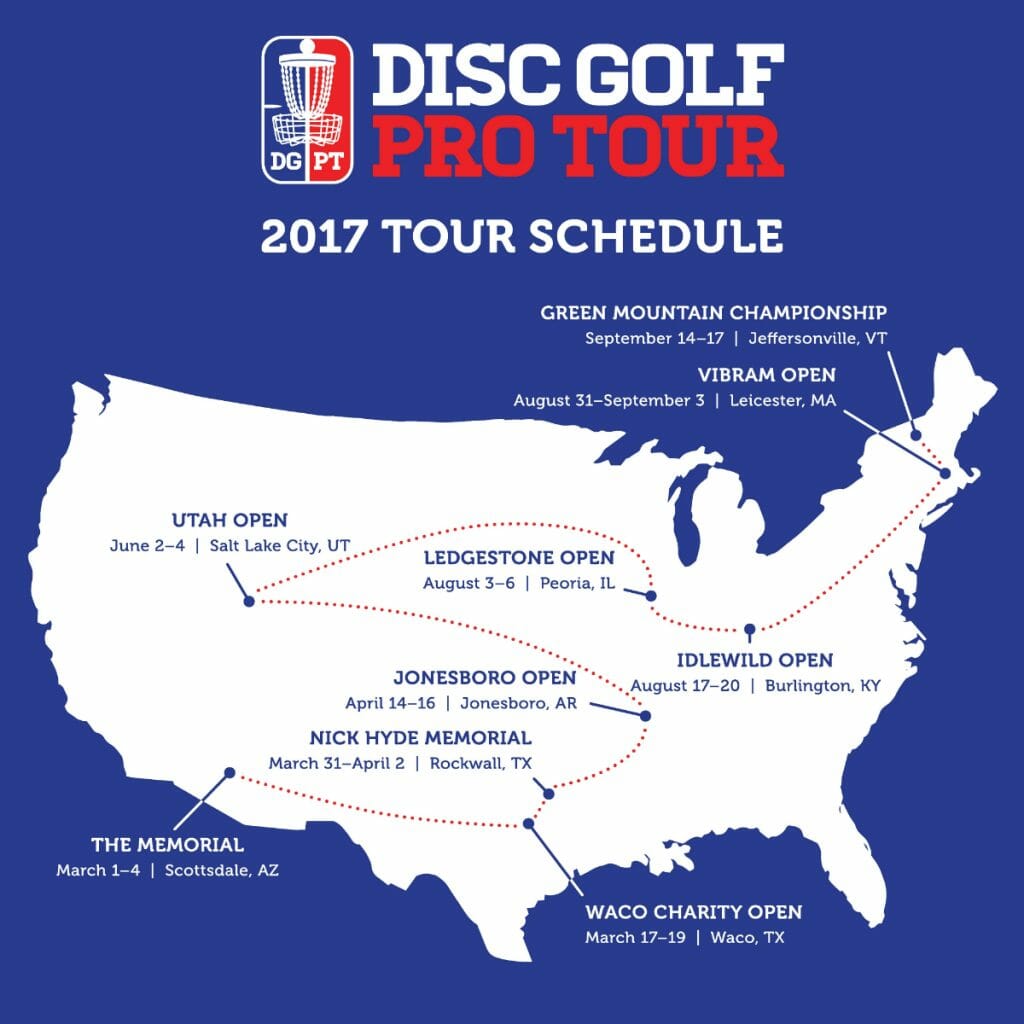 The Disc Golf Pro Tour rolled out its 2017 schedule. Photo: DGPT