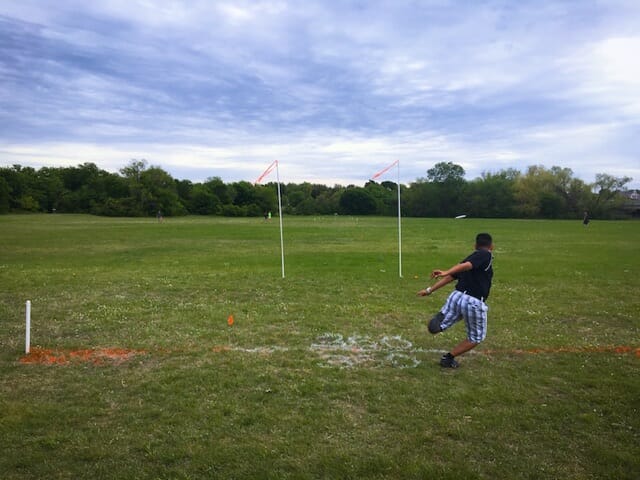 Players test their accuracy, among other skills, at the Discmania Combine.