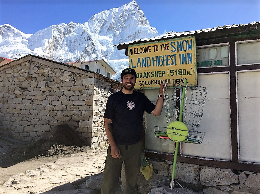 Chip Morgan, 29, of Swainsboro, Georgia, in the town of Gorakshep, Nepal. Photo: Chip Morgan