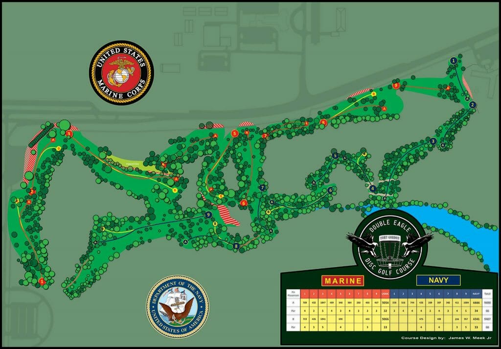 A draft of the Double Eagle Disc Golf Course's Marine/Navy layout, as of December 2, 2016. Photo: Double Eagle Disc Golf Course on Facebook