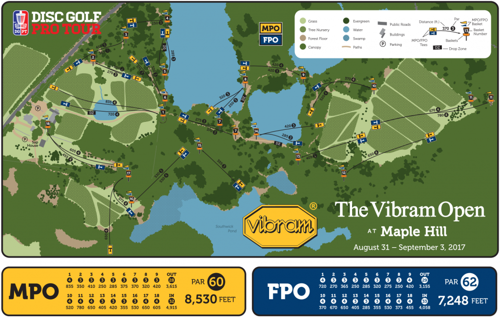 disc golf pro tour map