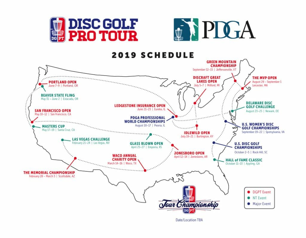 2019 Tour Schedules Released By DGPT And PDGA Ultiworld Disc Golf