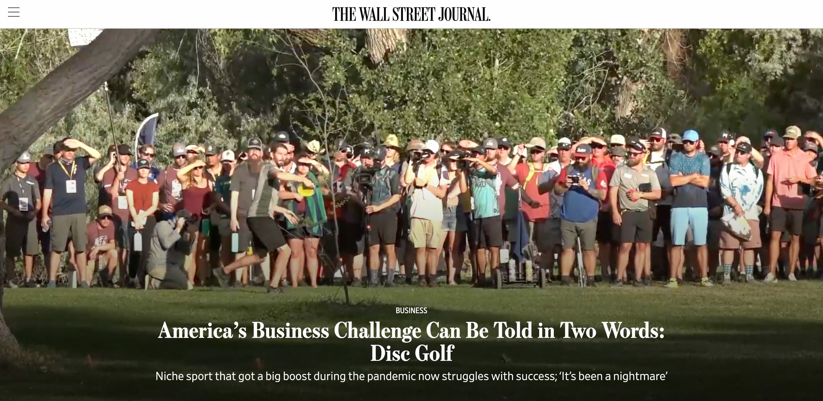 WSJ Covers Disc Golf Boom, Supply Chain Challenges Livewire