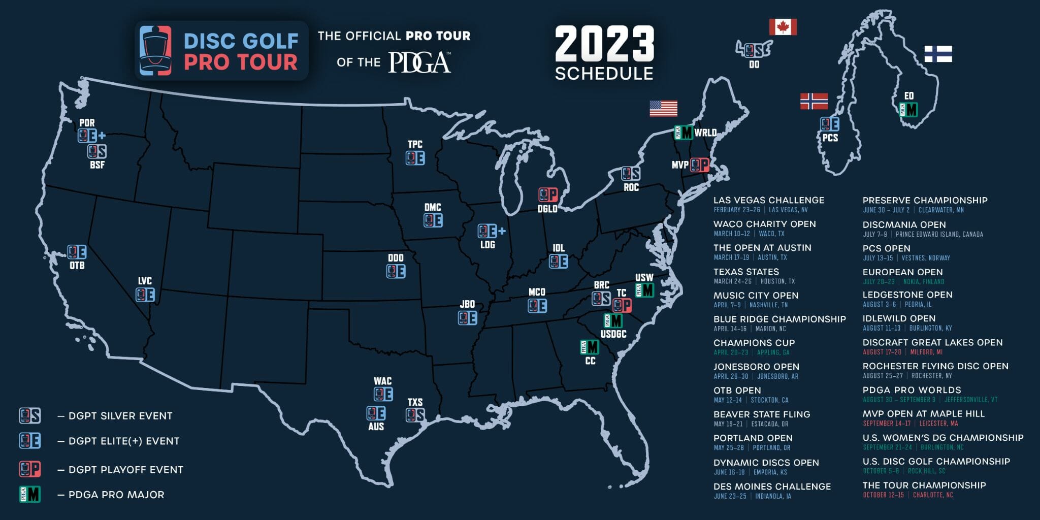 Here is the 2023 Disc Golf Pro Tour Schedule BVM Sports